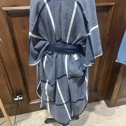 NWT SIZE OS Vince Camuto Navy Checkered Women's Cape