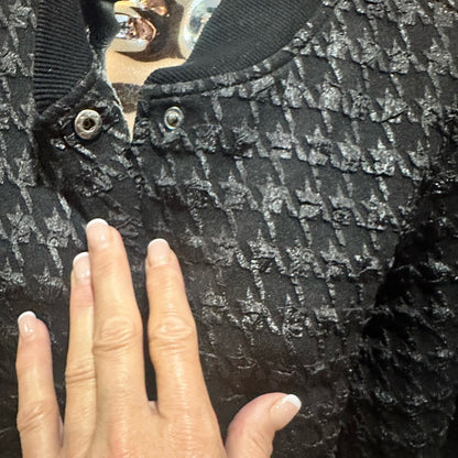 NWT SIZE XS Lulu's Black Textured Bomber Jacket