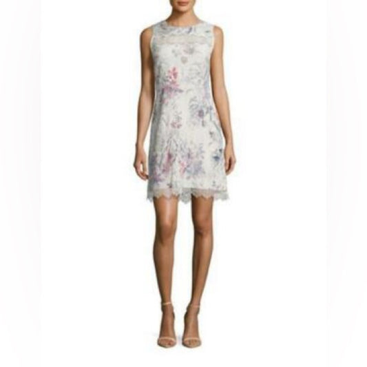 NWOT SIZE L Elegant Floral Lace Mini Dress