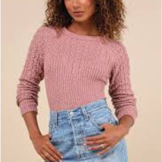 NWT SIZE XL Lulu's Blush Crew Neck Sweater
