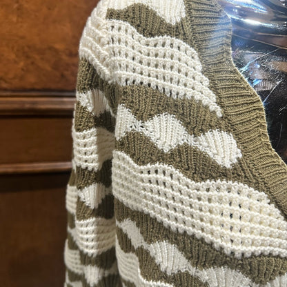 NWT SIZE XL Lulu's Olive and Cream Button-Up Cardigan