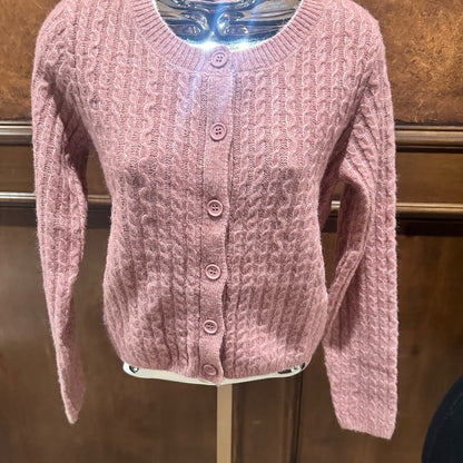 NWT SIZE XS Lulu's Dusty Pink Cable Knit Cardigan