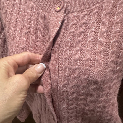 NWT SIZE XS Lulu's Dusty Pink Cable Knit Cardigan
