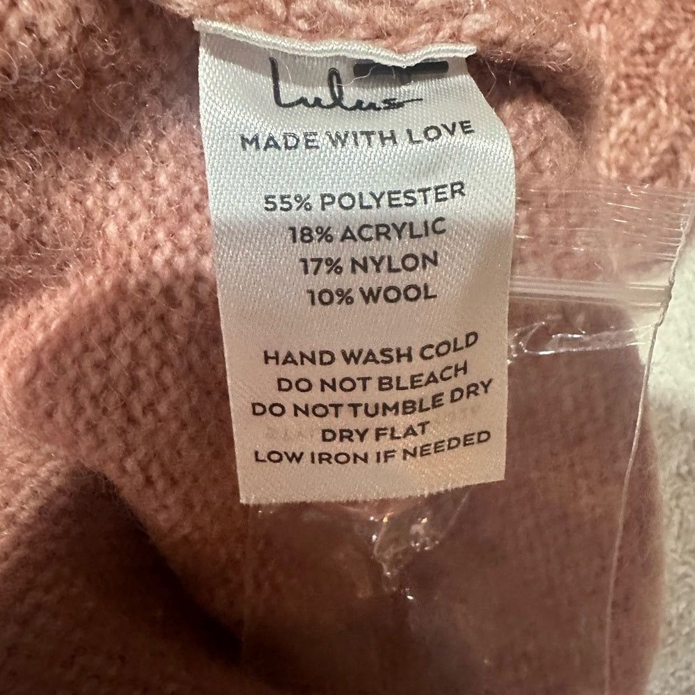 NWT SIZE XS Lulu's Dusty Pink Cable Knit Cardigan