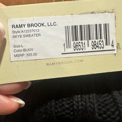 NWT SIZE L Ramy Brook Black and White Wave Turtleneck Sweater