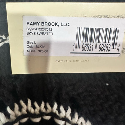 NWT SIZE L Ramy Brook Black and White Wave Turtleneck Sweater