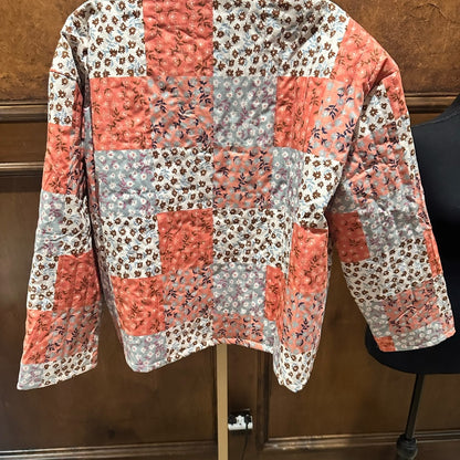 NWT SIZE S Sadie & Sage Coral and Cream Utility Jacket