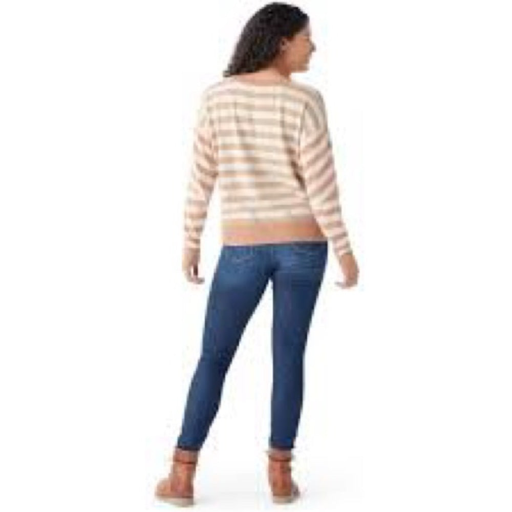 NWT SIZE L Piombo Women's Tan and Cream Striped Sweater