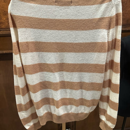 NWT SIZE L Piombo Women's Tan and Cream Striped Sweater