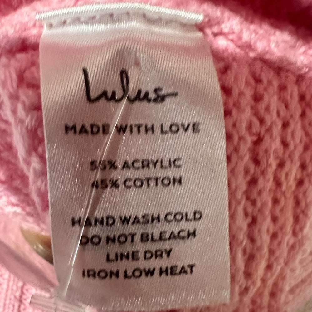 NWT SIZE S Lulu's Soft Pink Knit Cardigan