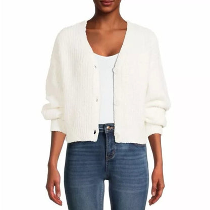 NWOT SIZE S No Boundaries Women's Off-White Button-Up Cardigan