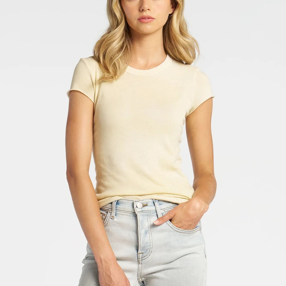 NWT SIZE S Cotton Citizen Light Yellow Short Sleeve Tee