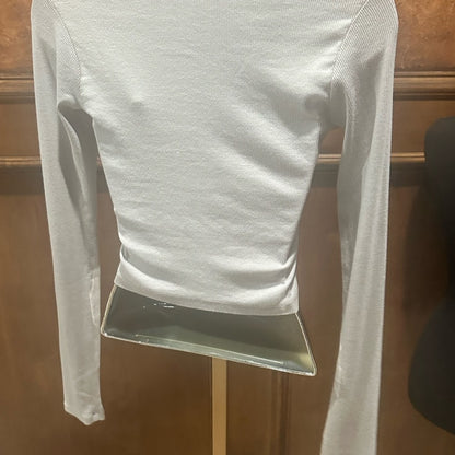 NWT SIZE S Cotton Citizen Soft Gray V-Neck Crop Top