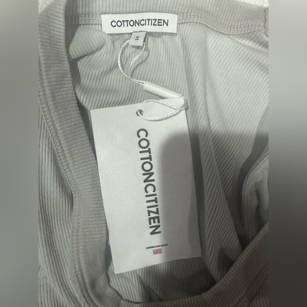 NWT SIZE S Cotton Citizen Soft Gray V-Neck Crop Top