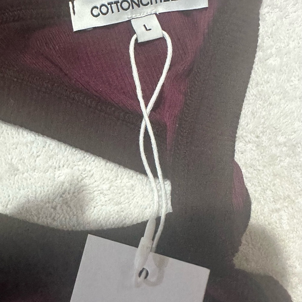 NWT SIZE L Cotton Citizen Olive Green Cutout Crop Top