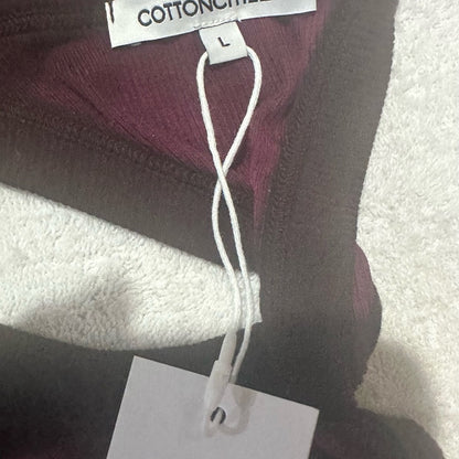 NWT SIZE L Cotton Citizen Olive Green Cutout Crop Top