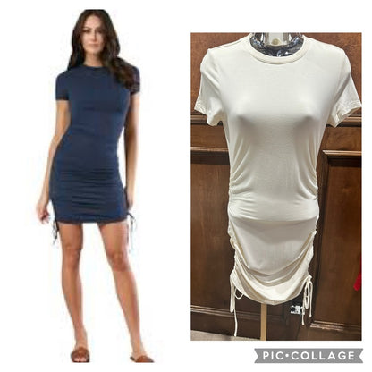 NWT SIZE S Rachel Parcell Cream Gathered Mini Dress