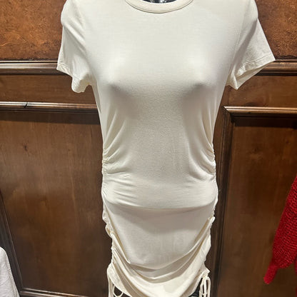 NWT SIZE S Rachel Parcell Cream Gathered Mini Dress