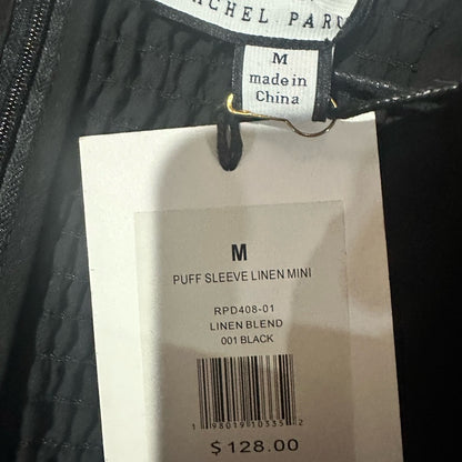 NWT SIZE M Rachel Parcell Elegant Black Puff Sleeve Mini Dress