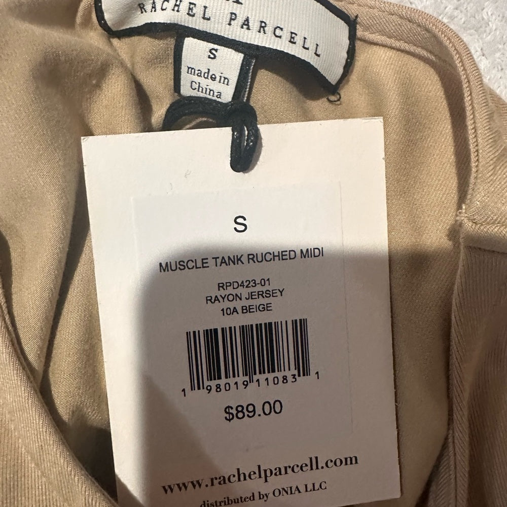 NWT SIZE S Rachel Parcell Beige Sleeveless Midi Dress