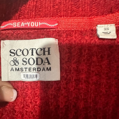 PRE-OWNED SIZE XS Scotch & Soda Bold Red V-Neck Sweater