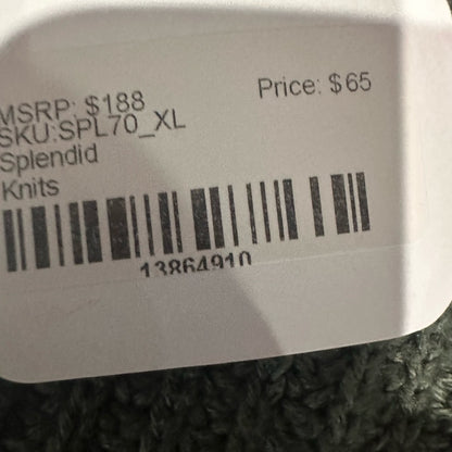 PRE-OWNED SIZE L/XL Splendid Olive and Gray Crew Neck Sweater