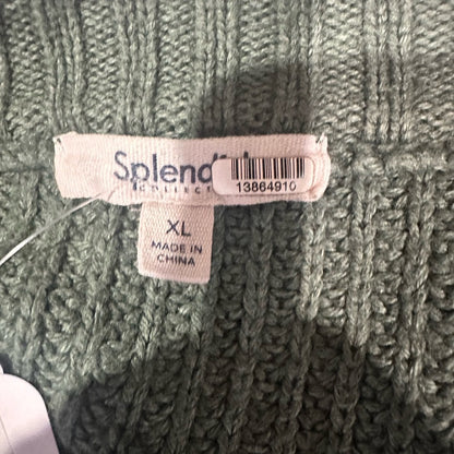 PRE-OWNED SIZE L/XL Splendid Olive and Gray Crew Neck Sweater