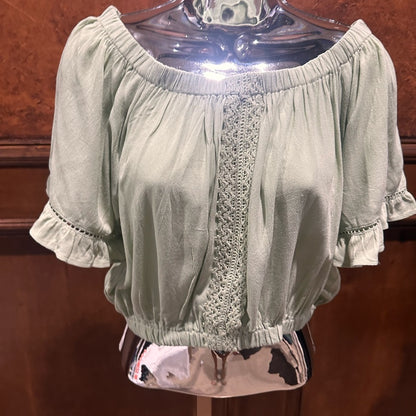 NWT SIZE L Rachel Parcell White Off-Shoulder Blouse