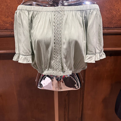 NWT SIZE L Rachel Parcell White Off-Shoulder Blouse