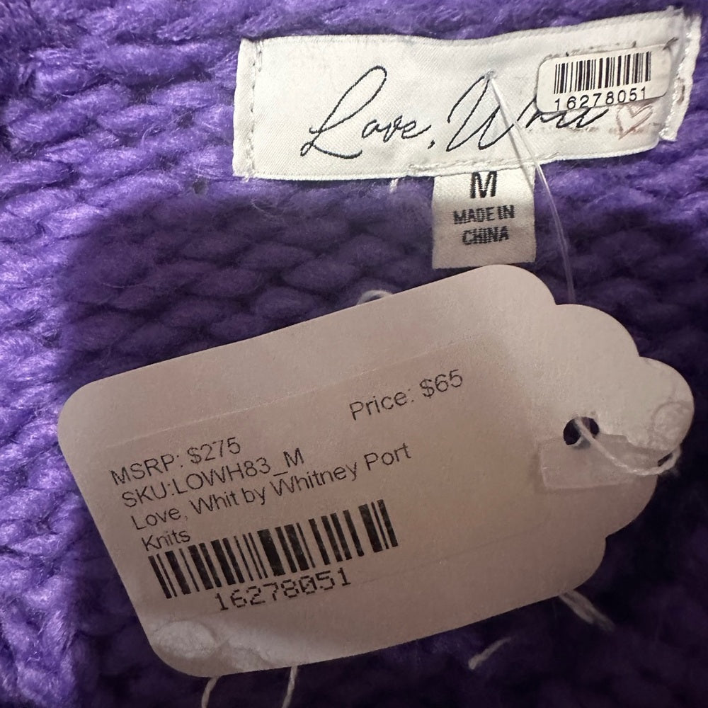 PRE-OWNED SIZE S/M Elegant Lavender Cable Knit Sweater