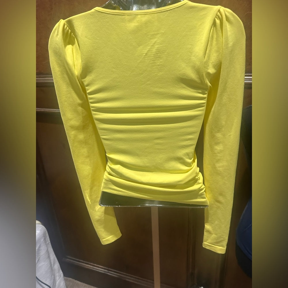 NWOT SIZE M free people Bright Yellow Square Neck top