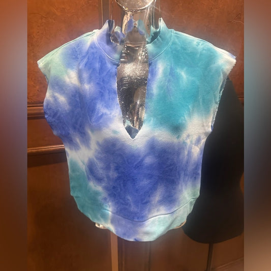NWT SIZE M 525 America Aqua and Indigo Tie-Dye Muscle Tee