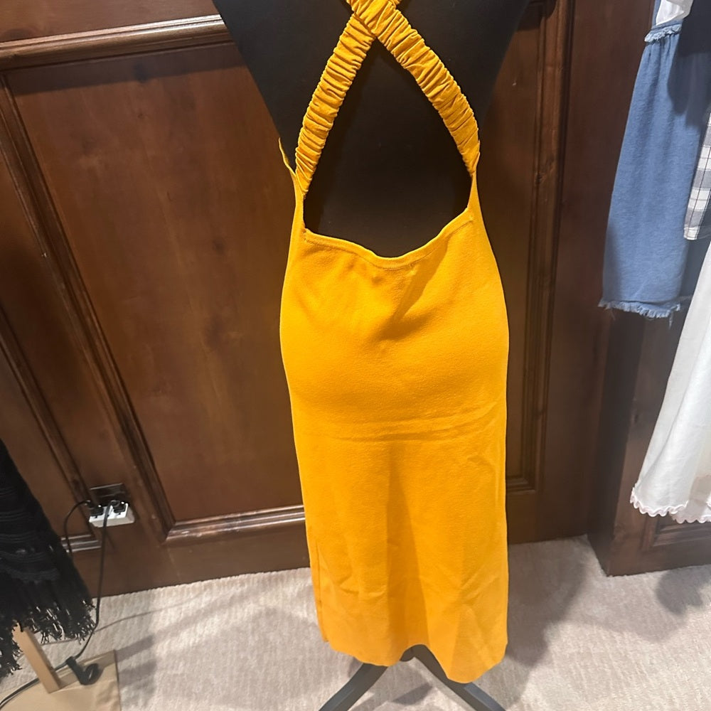 NWT SIZE L 525 America Strapless Mustard Dress
