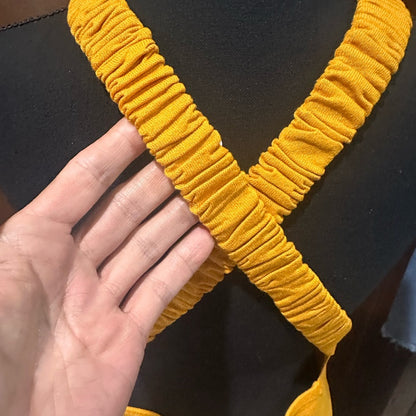 NWT SIZE L 525 America Strapless Mustard Dress