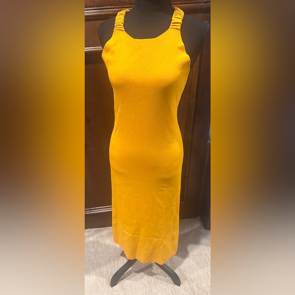NWT SIZE L 525 America Strapless Mustard Dress