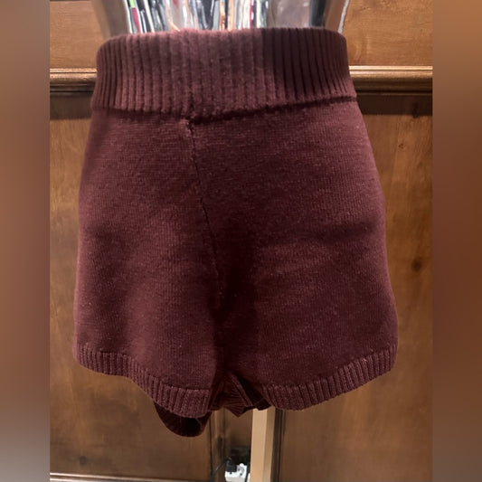 NWT SIZE L 525 America High Waist Knit Shorts in Rich Maroon