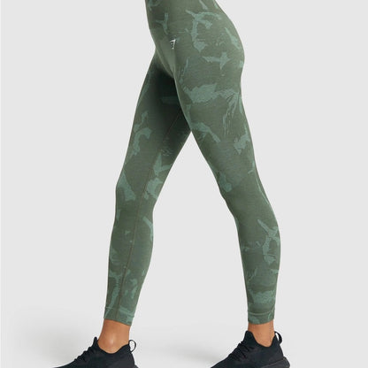 NWOT SIZE L Gymshark Green Camo Leggings