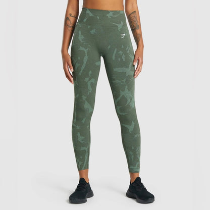 NWOT SIZE L Gymshark Green Camo Leggings