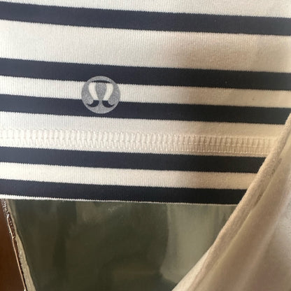 SIZE 6-8 Lululemon Athletica White Tank with Black Stripes