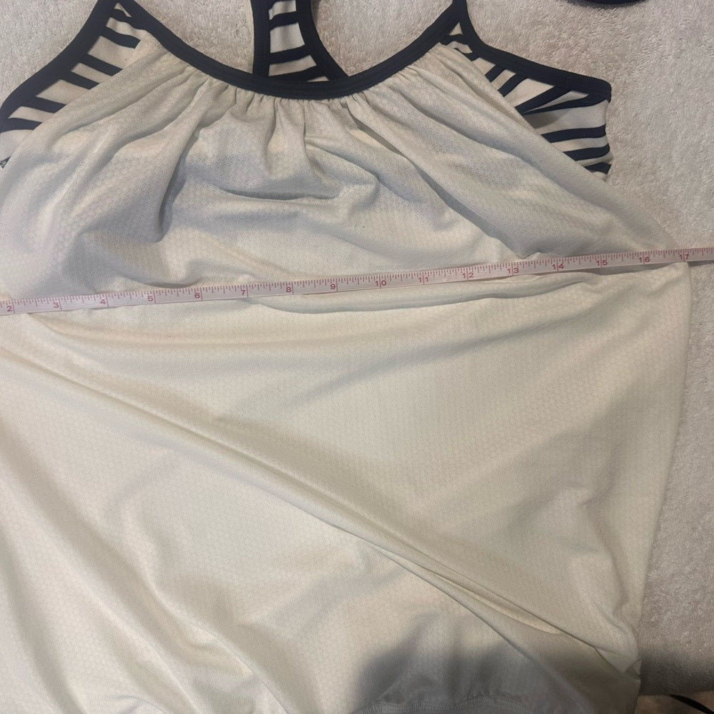 SIZE 6-8 Lululemon Athletica White Tank with Black Stripes