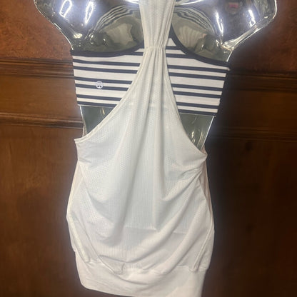 SIZE 6-8 Lululemon Athletica White Tank with Black Stripes