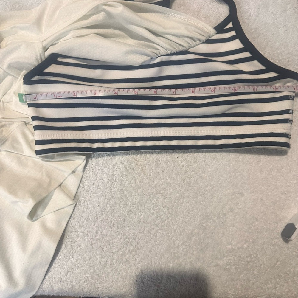 SIZE 6-8 Lululemon Athletica White Tank with Black Stripes