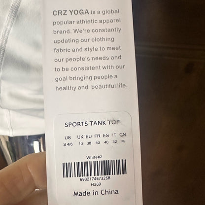 NWT SIZE XL CRZ YOGA White Sports Bra