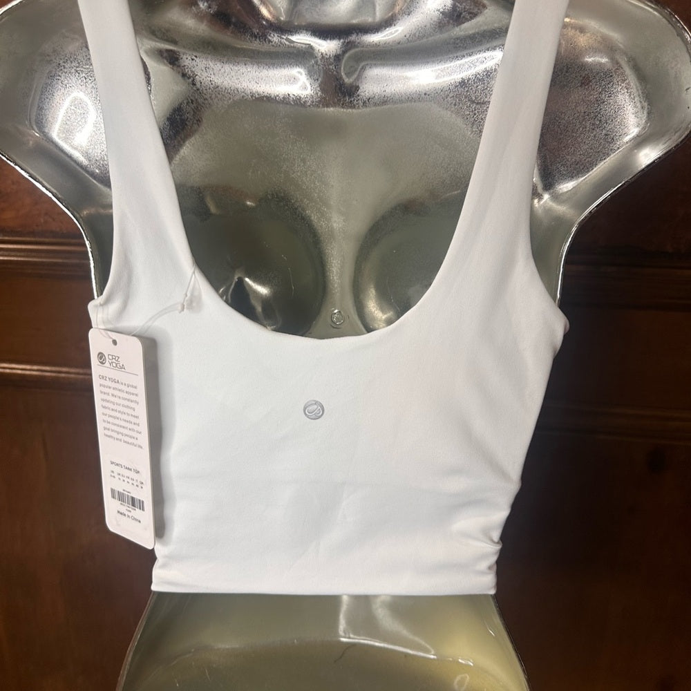 NWT SIZE XL CRZ YOGA White Sports Bra