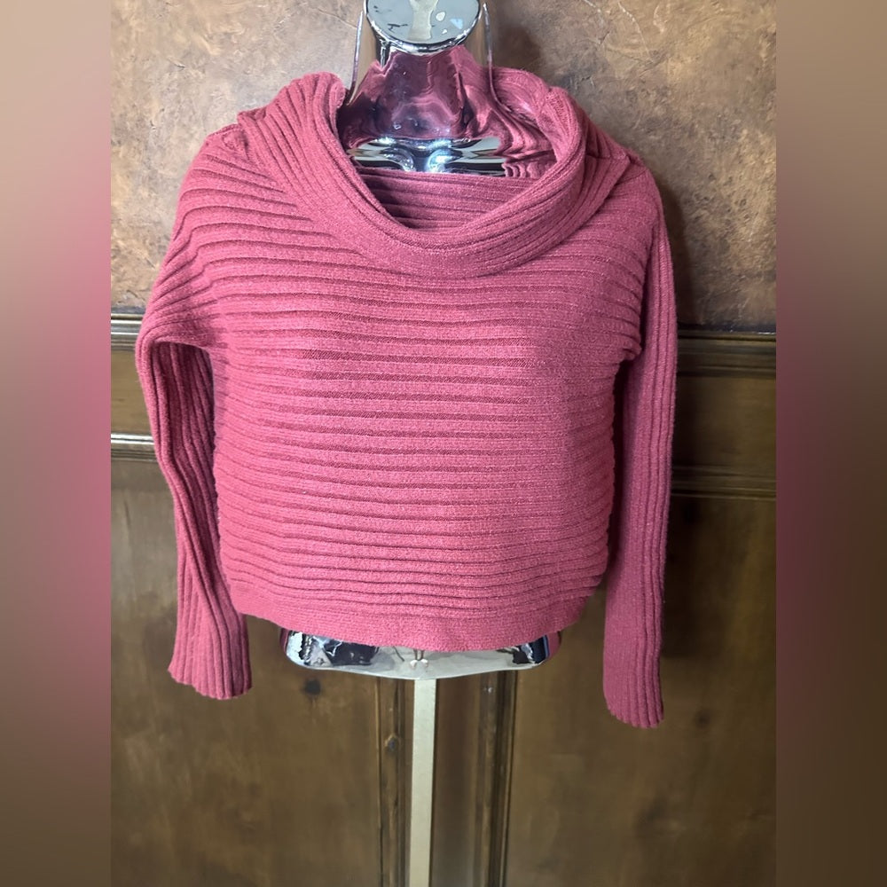 NWOT SIZE XS Chic Ribbed Cowl Neck Sweater - Mauve
