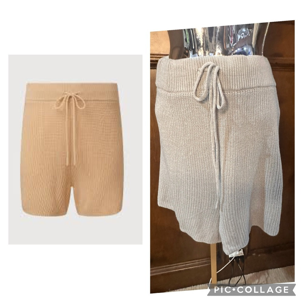 NWT SIZE XL Rachel Parcell High Waist Knit Shorts - Tan