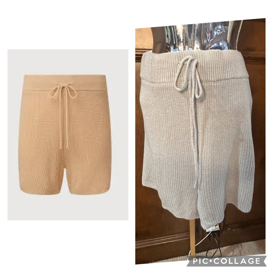 NWT SIZE XL Rachel Parcell High Waist Knit Shorts - Tan
