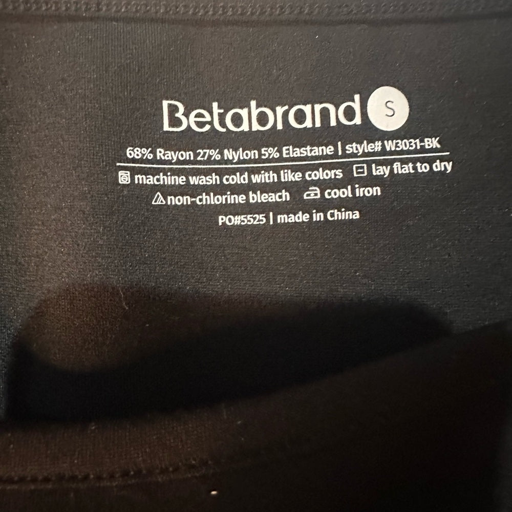 NWOT SUZE S-XL Betabrand Classic Yoga Black Short Sleeve Women's Top