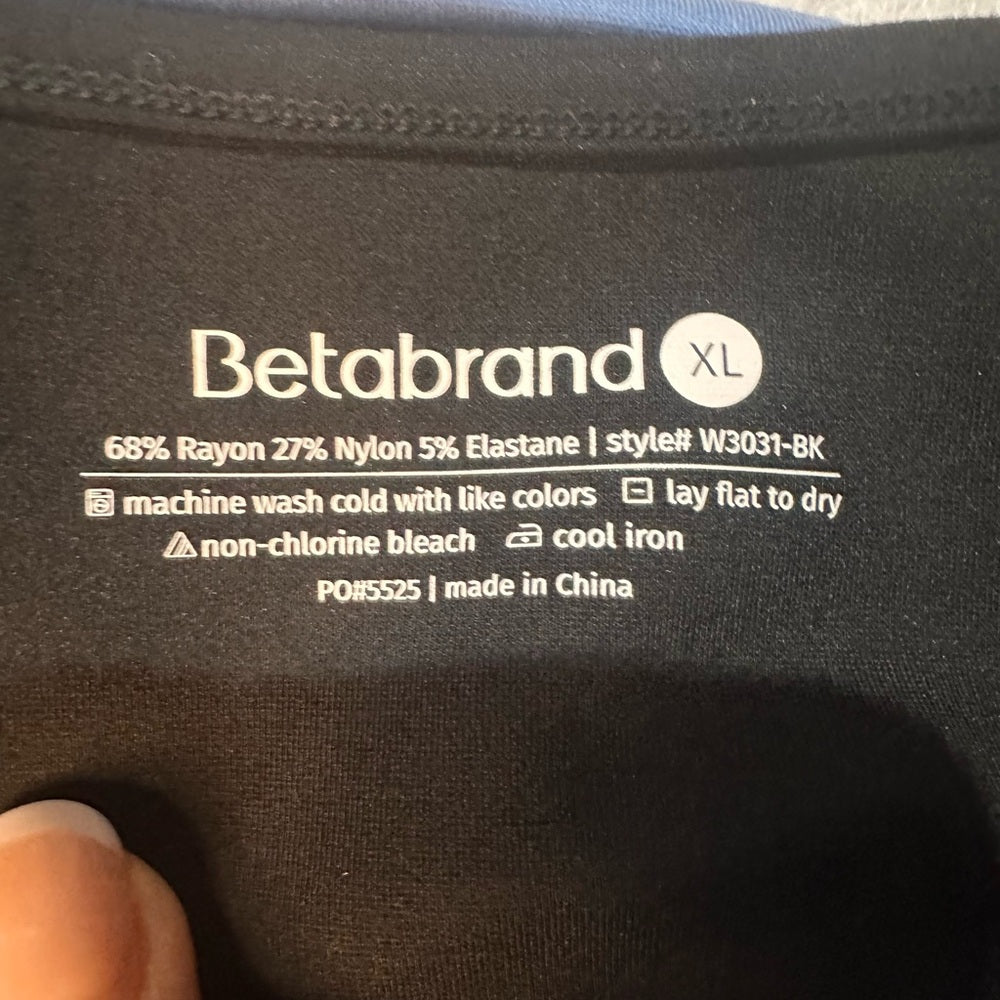 NWOT SUZE S-XL Betabrand Classic Yoga Black Short Sleeve Women's Top