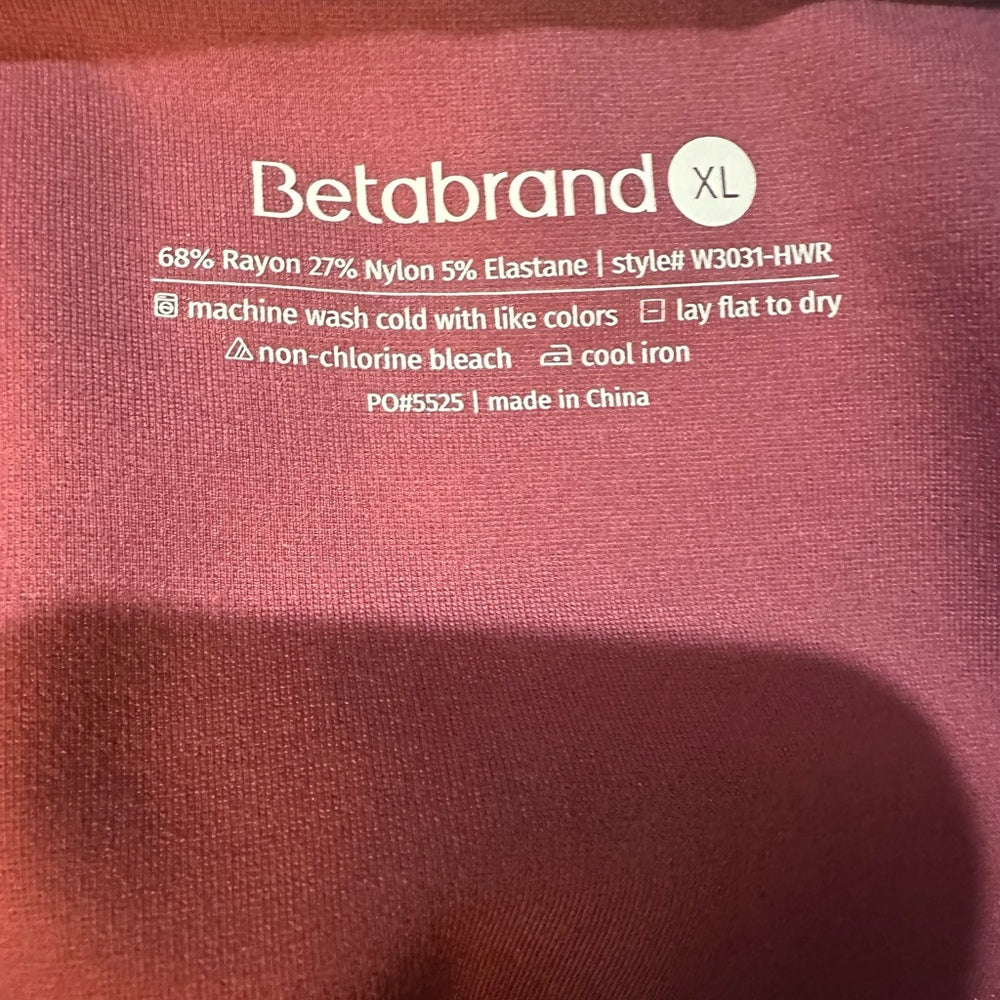 NWOT SIZE XL Betabrand Mauve and Black Women's Jersey Top